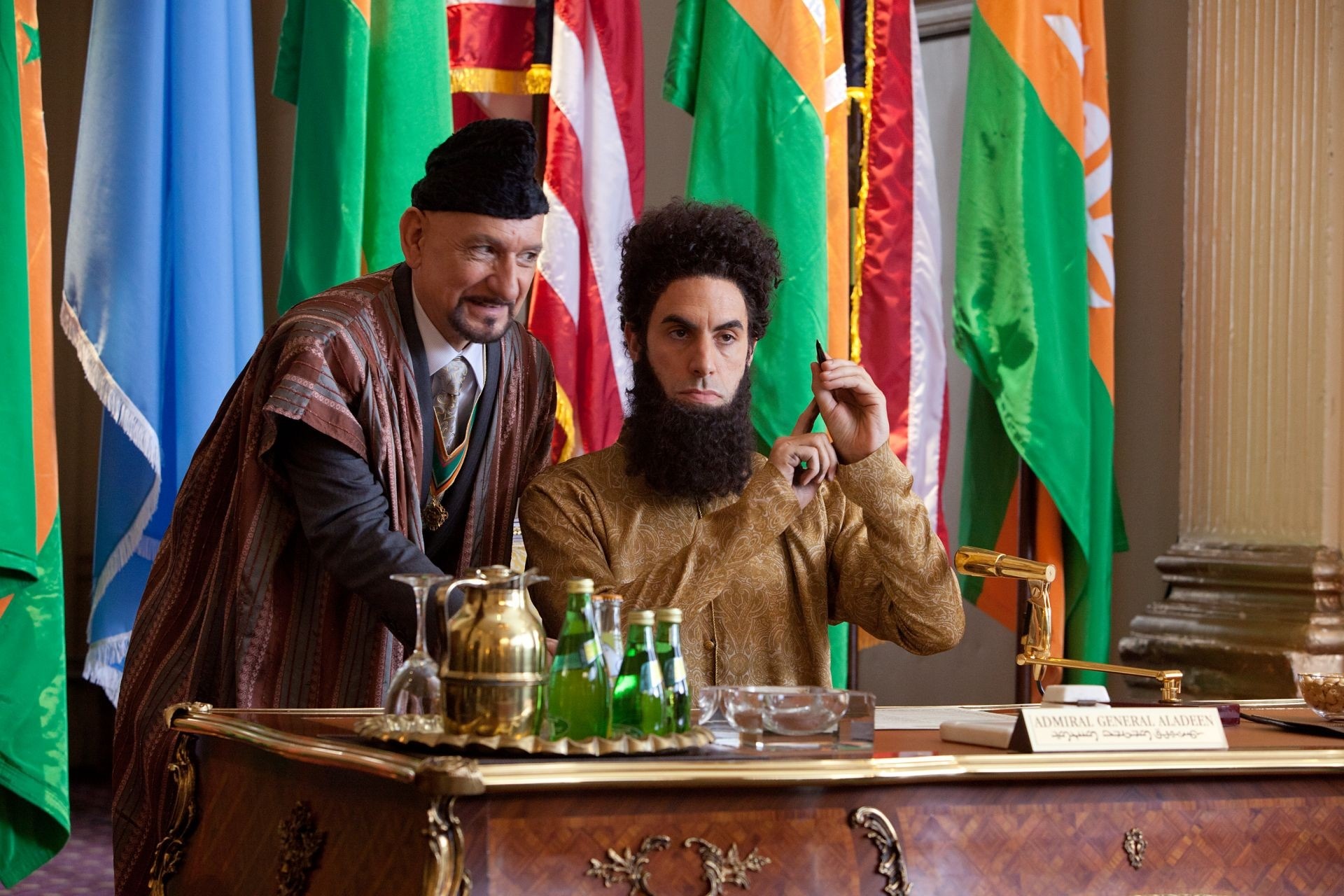 Ben Kingsley stars as Tamir and Sacha Baron Cohen stars as General Aladeen in Paramount Pictures' The Dictator (2012). Photo credit by Melinda Sue Gordon.