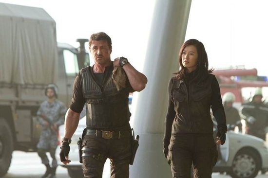 Sylvester Stallone stars as Barney Ross and Yu Nan stars as Maggie in Lionsgate Films' The Expendables 2 (2012)