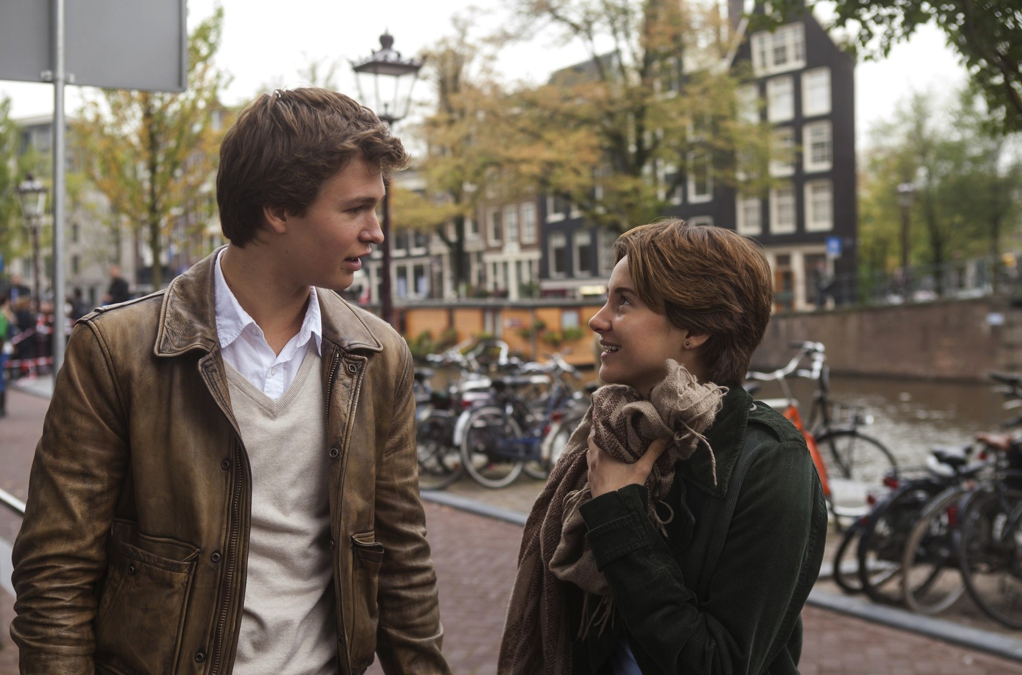 Ansel Elgort stars as Augustus Waters and Shailene Woodley stars as Hazel Grace Lancaster in 20th Century Fox's The Fault in Our Stars (2014)