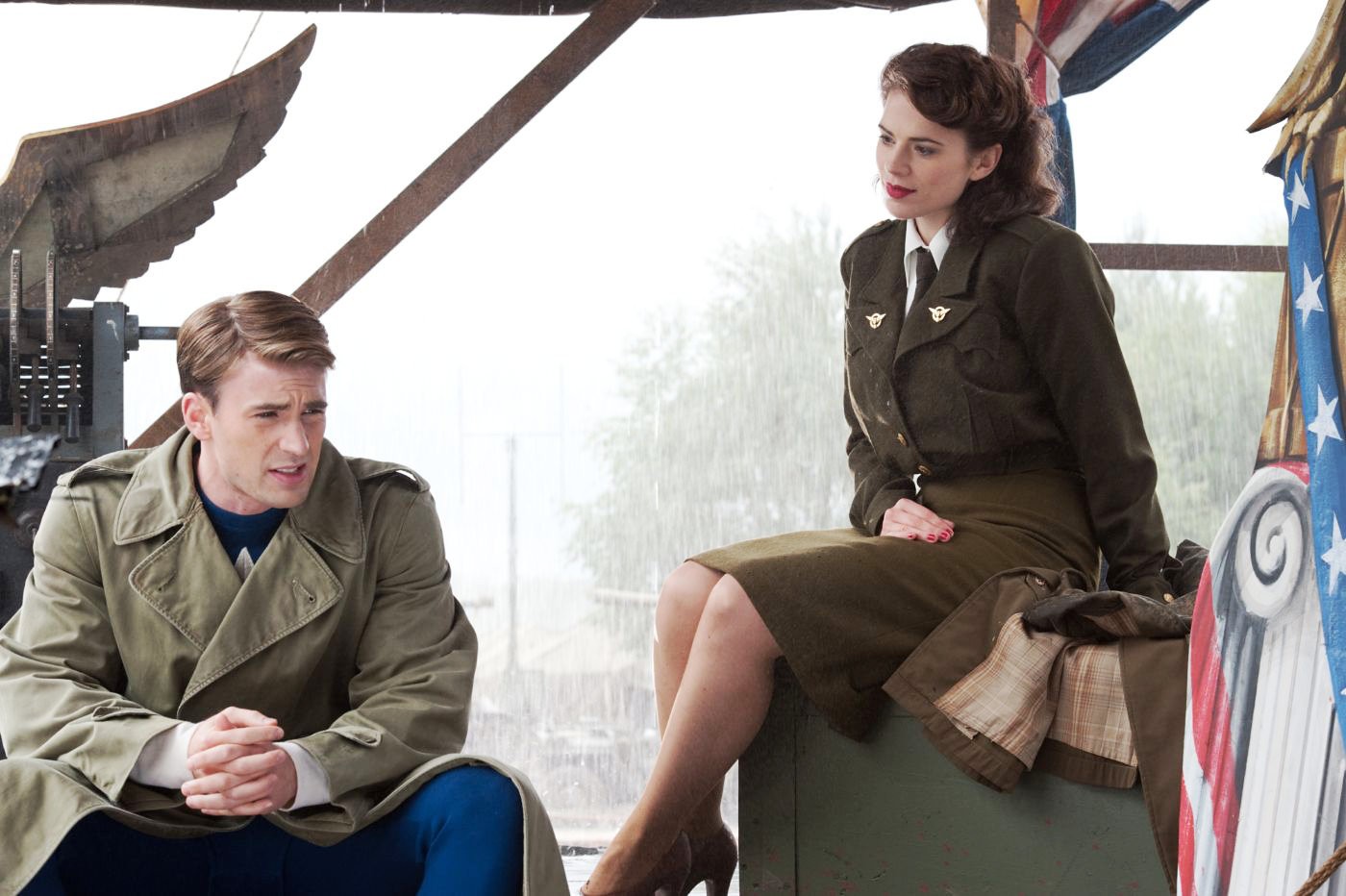 Chris Evans stars as Steve Rogers and Hayley Atwell stars as Peggy Carter in Paramount Pictures' Captain America: The First Avenger (2011)