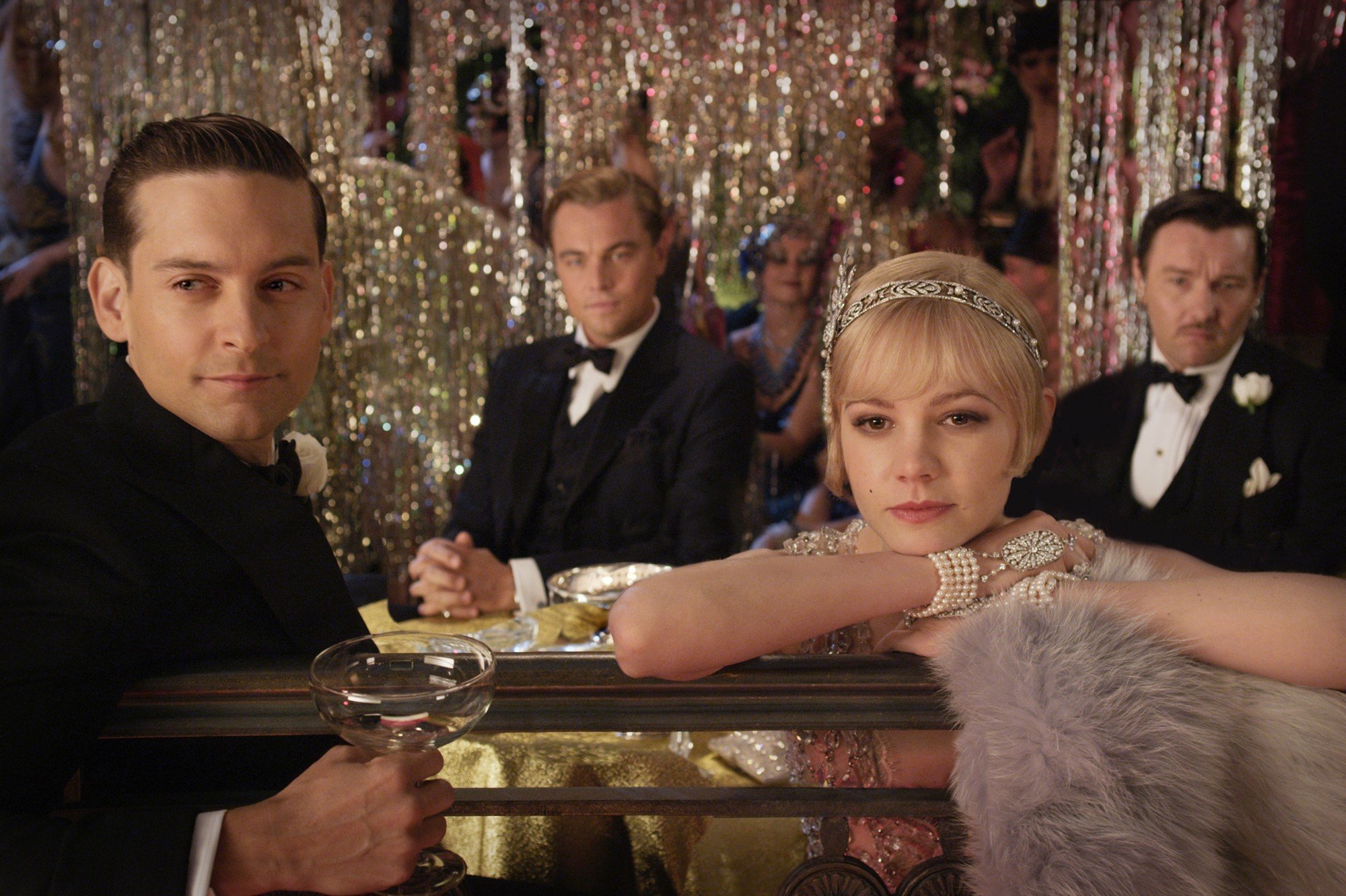 Tobey Maguire, Leonardo DiCaprio, Carey Mulligan and Joel Edgerton in Warner Bros. Pictures' The Great Gatsby (2013)