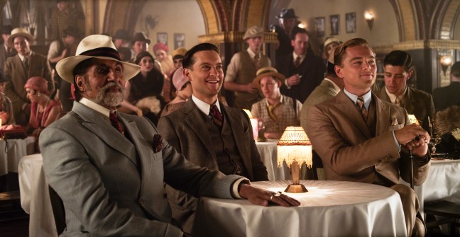 Tobey Maguire stars as Nick Carraway and Leonardo DiCaprio stars as Jay Gatsby in Warner Bros. Pictures' The Great Gatsby (2013)
