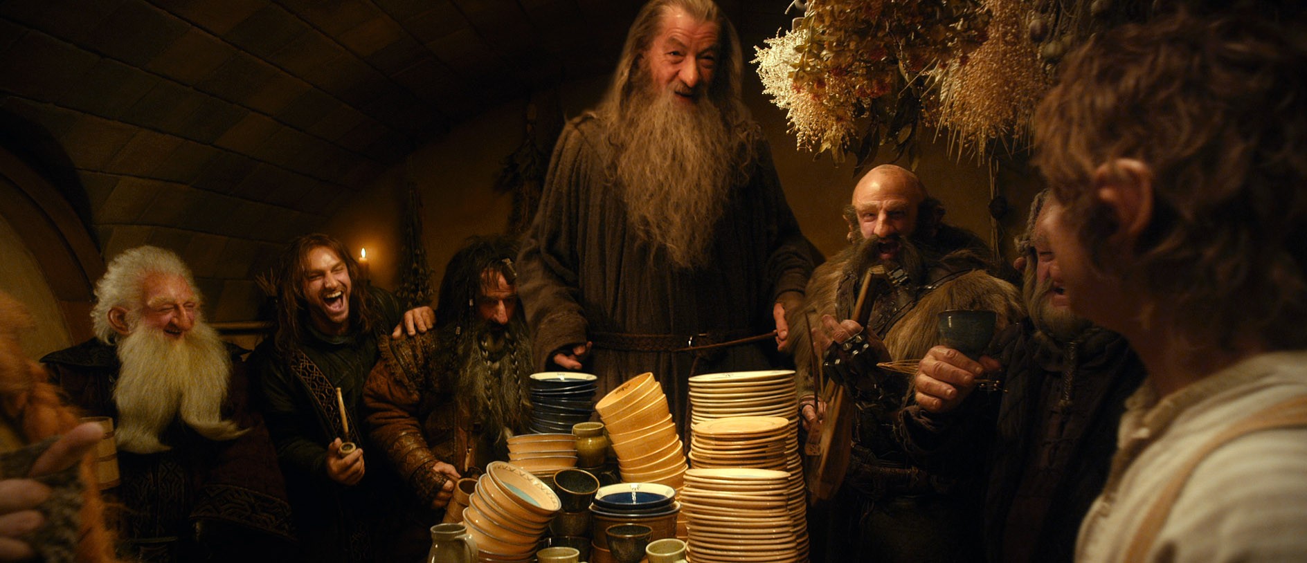 Ken Stott, Aidan Turner, William Kircher, Ian McKellen, Graham McTavish and Martin Freeman in Warner Bros. Pictures' The Hobbit: An Unexpected Journey (2012)