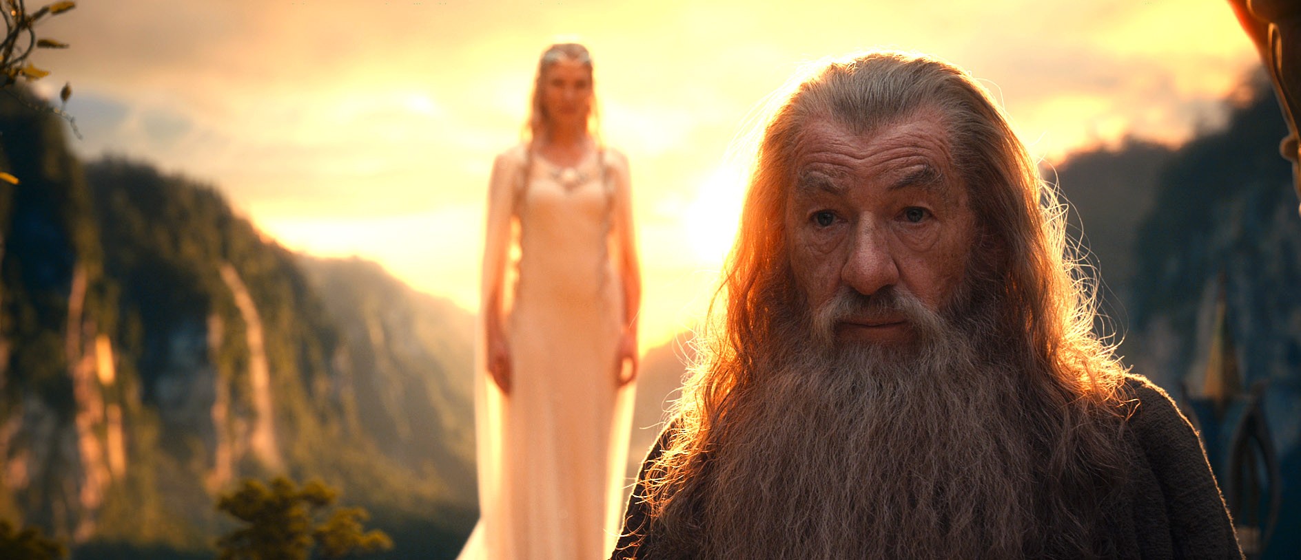 Cate Blanchett stars as Galadriel and Ian McKellen stars as Gandalf in Warner Bros. Pictures' The Hobbit: An Unexpected Journey (2012)