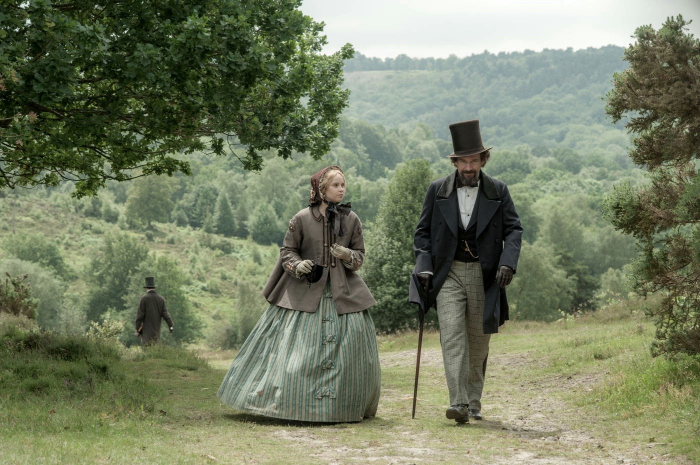 Felicity Jones stars as Nelly Ternan and Ralph Fiennes stars as Charles Dickens in Sony Pictures Classics' The Invisible Woman (2013). Photo credit by David Appleby.