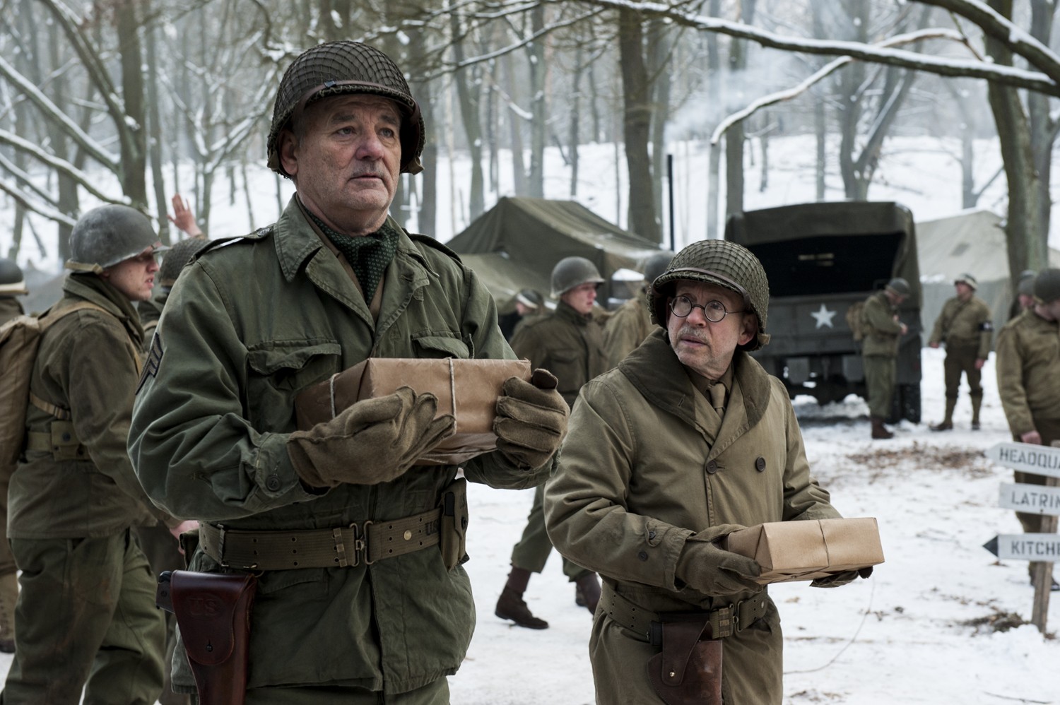 Bill Murray stars as Richard Campbell and Bob Balaban stars as Preston Savitz in Columbia Pictures' The Monuments Men (2014)