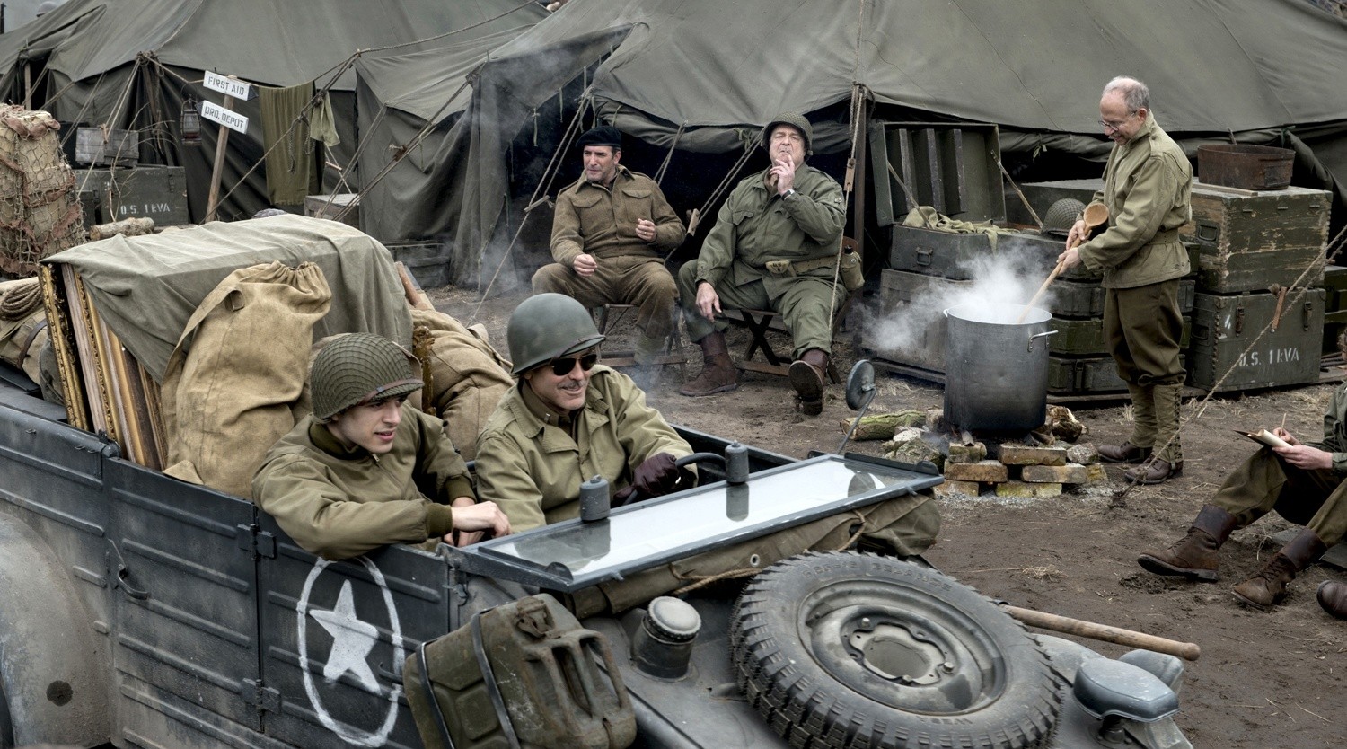 George Clooney, John Goodman and Bob Balaban in Columbia Pictures' The Monuments Men (2014)