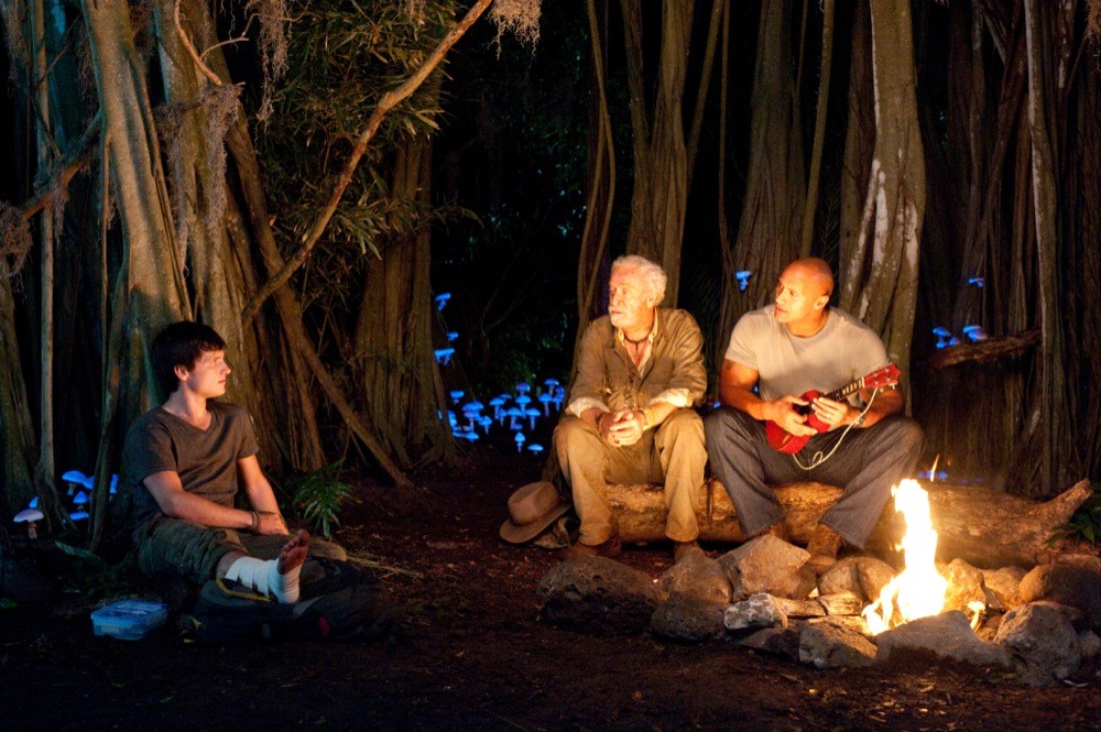 Josh Hutcherson, Michael Caine and The Rock in Warner Bros. Pictures' Journey 2: The Mysterious Island (2012)