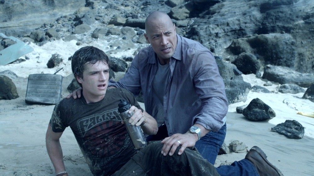 Josh Hutcherson stars as Sean Anderson and The Rock stars as Hank Parsons in Warner Bros. Pictures' Journey 2: The Mysterious Island (2012)