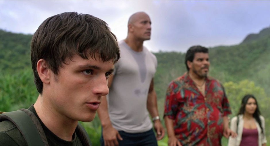 Josh Hutcherson, The Rock, Luis Guzman and Vanessa Hudgens in Warner Bros. Pictures' Journey 2: The Mysterious Island (2012)