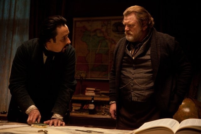 John Cusack stars as Edgar Allan Poe and Brendan Gleeson stars as Captain Hamilton in Relativity Media's The Raven (2012)