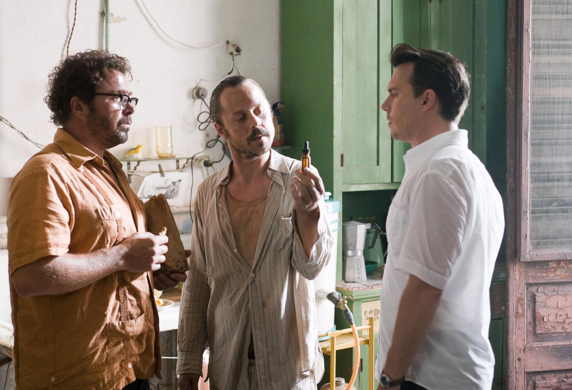 Michael Rispoli, Giovanni Ribisi and Johnny Depp in FilmDistrict's The Rum Diary (2011)