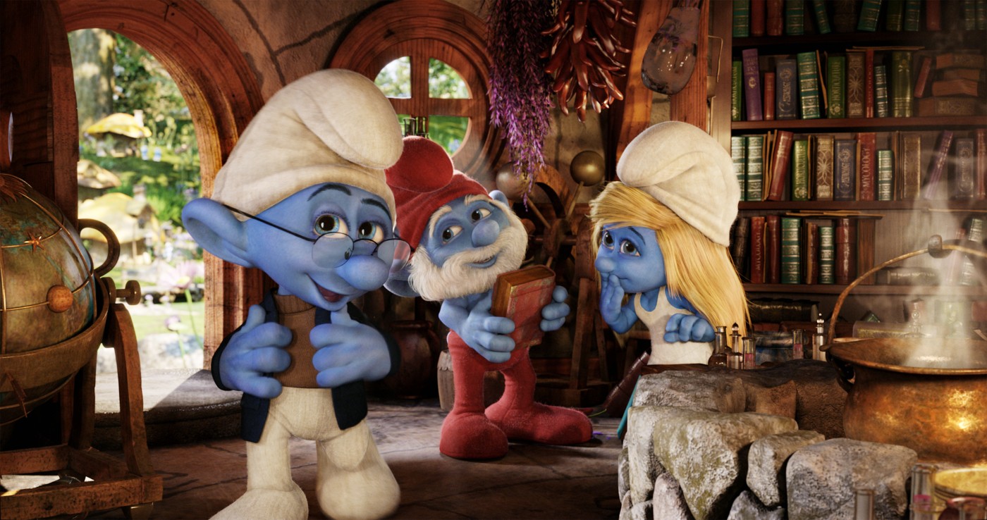 Brainy, Papa and Smurfette from Columbia Pictures' The Smurfs 2 (2013)