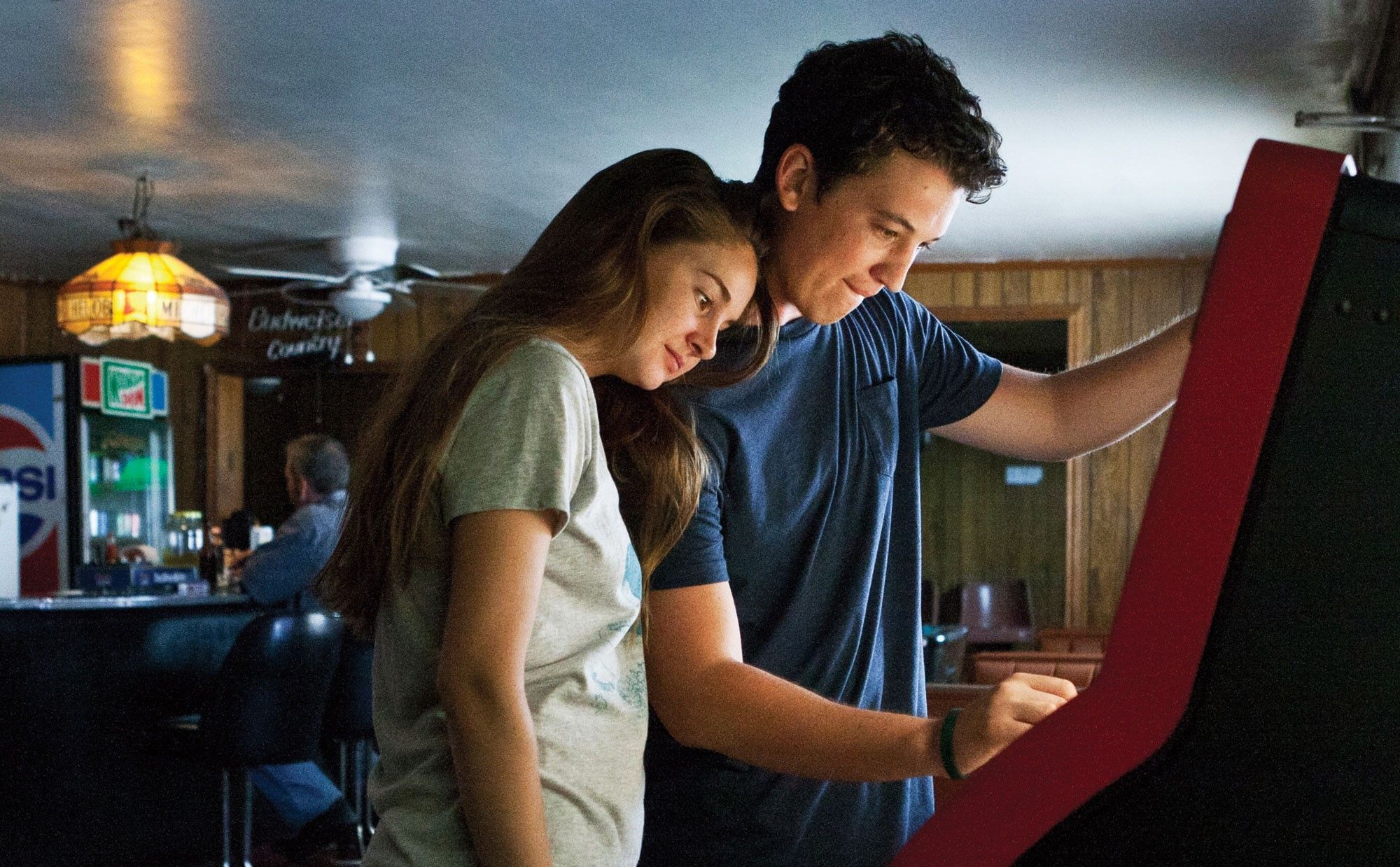 Shailene Woodley stars as Aimee Finicky and Miles Teller stars as Sutter Keely in A24's The Spectacular Now (2013)