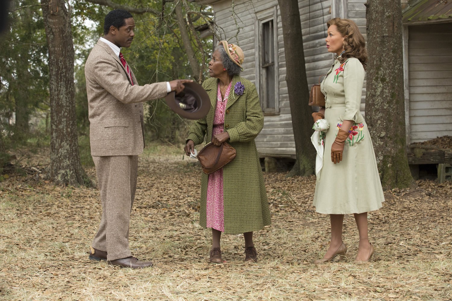 Blair Underwood, Cicely Tyson and Vanessa Williams in Lifetime's The Trip to Bountiful (2014). Photo credit by Bob Mahoney.