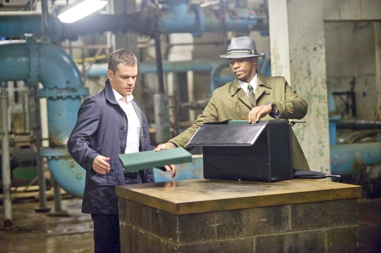 Matt Damon stars as David Norris and Anthony Mackie stars as Harry in Universal Pictures' The Adjustment Bureau (2011)