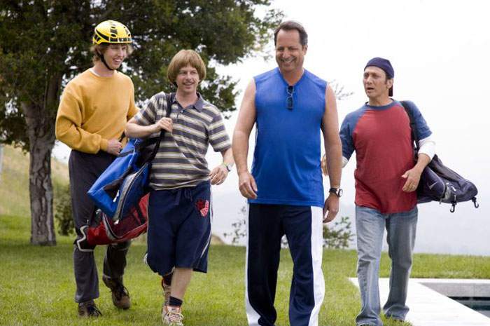 Jon Heder, David Spade, Jon Lovitz and Rob Schneider in Columbia Pictures' The Benchwarmers (2006)