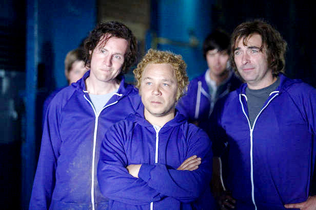 Peter McDonald, Stephen Graham and Mark Cameron in Sony Pictures Classics' The Damned United (2009). Photo credit by Laurie Sparham.