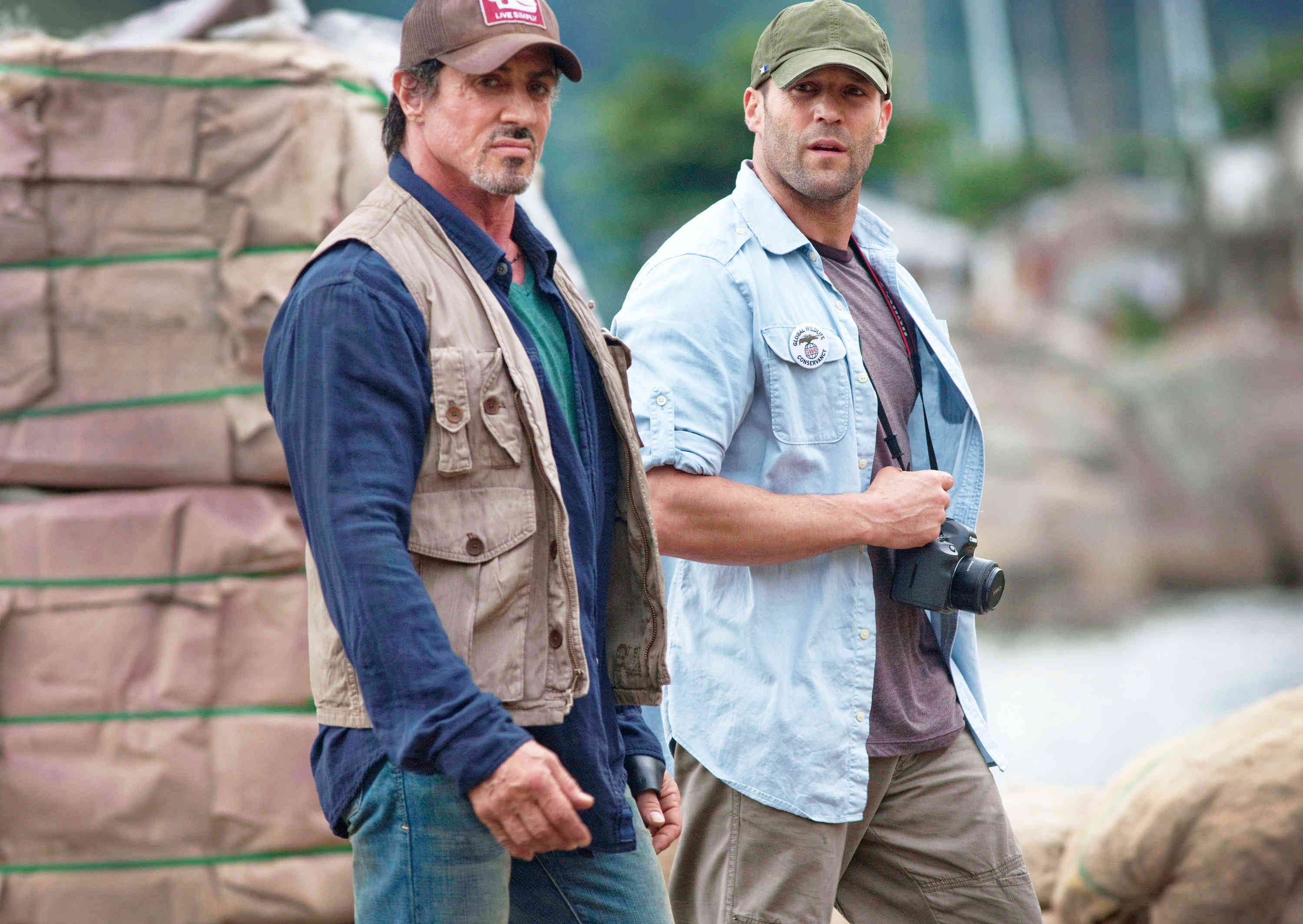 Sylvester Stallone stars as Barney Ross and Jason Statham stars as Lee Christmas in Lionsgate Films' The Expendables (2010)