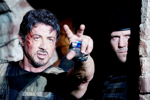 Sylvester Stallone stars as Barney Ross and Jason Statham stars as Lee Christmas in Lionsgate Films' The Expendables (2010)