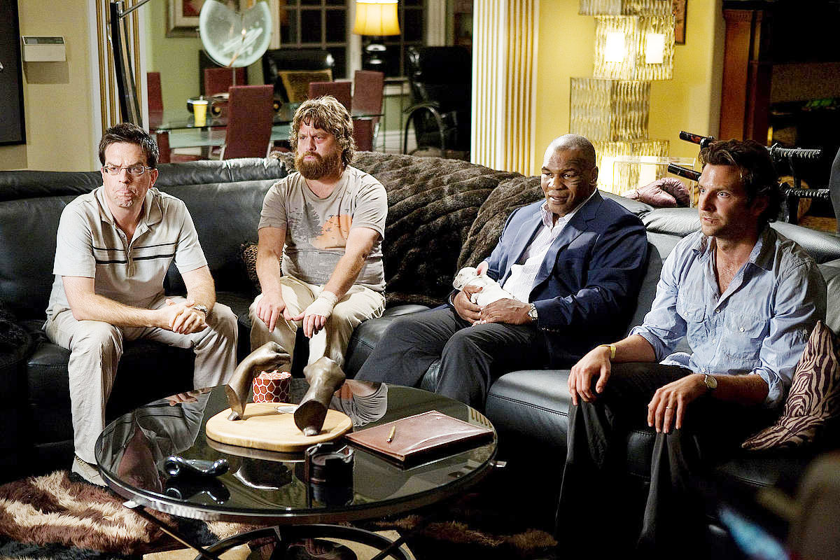 Ed Helms, Zach Galifianakis, Mike Tyson and Bradley Cooper in Warner Bros. Pictures' The Hangover (2009)