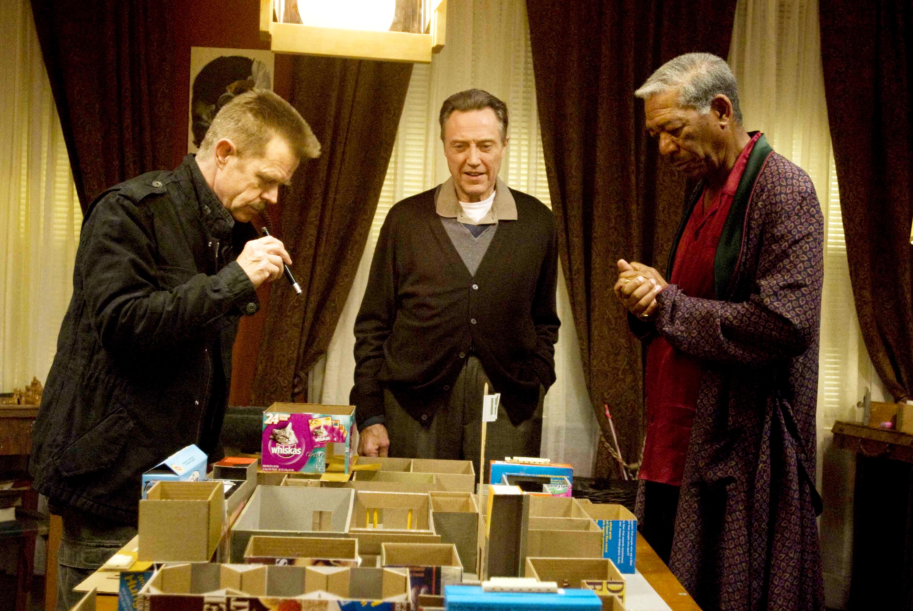 William H. Macy, Christopher Walken and Morgan Freeman in Sony Pictures Home Entertainment's The Maiden Heist (2009)