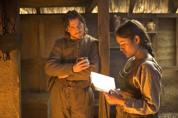 Christian Bale and Q'orianka Kilcher in New Line Cinema's 