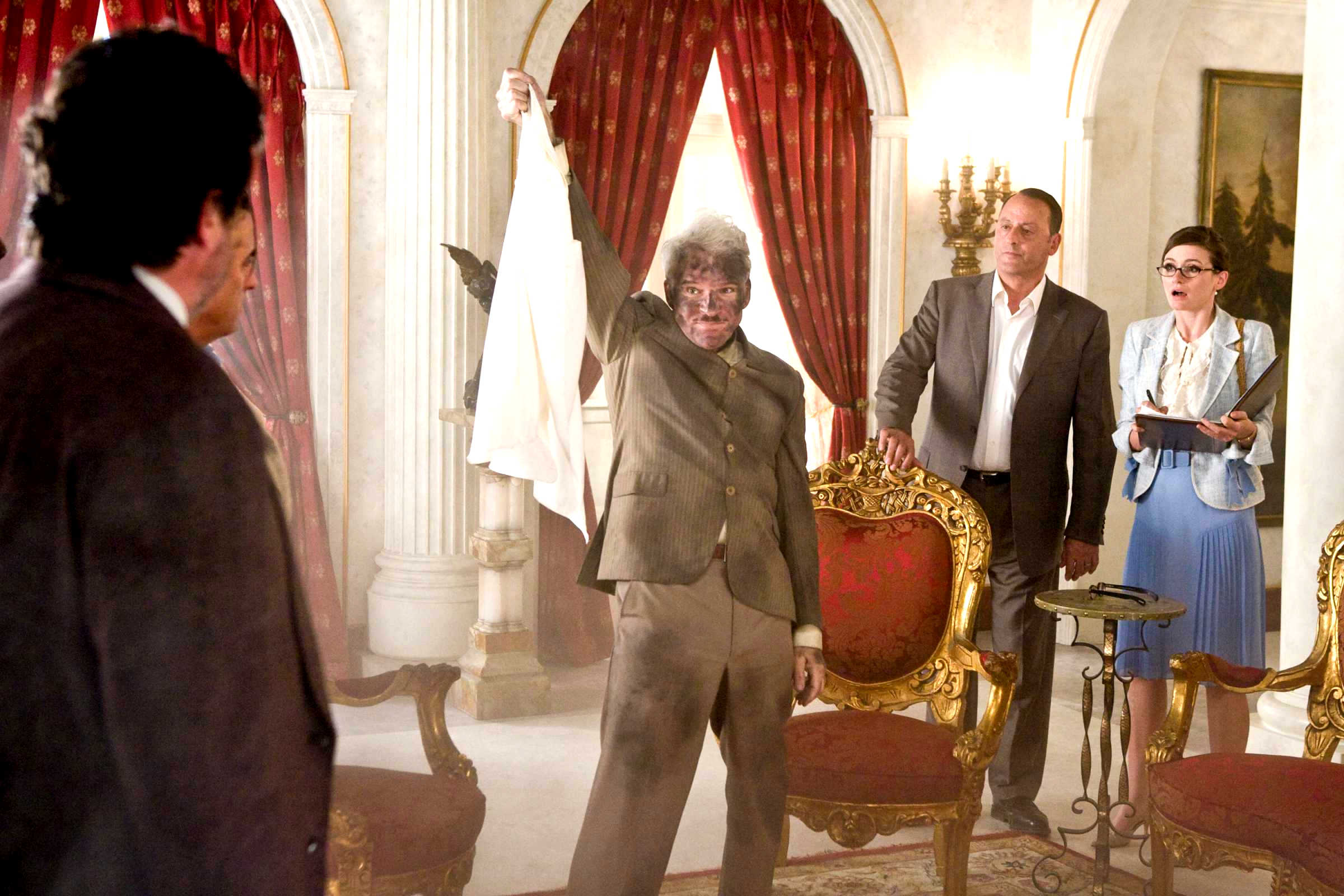 Alfred Molina, Steve Martin, Jean Reno and Emily Mortimer in Columbia Pictures' The Pink Panther 2 (2009). Photo credit by Peter Iovino.