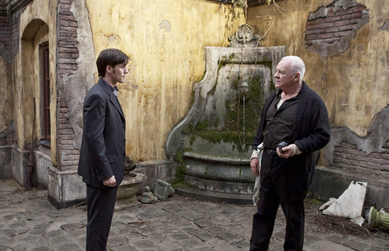 Colin O'Donoghue stars as Michael Kovak and Anthony Hopkins stars as Father Lucas in Warner Bros. Pictures' The Rite (2011). Photo credit by Egon Endrenyi.
