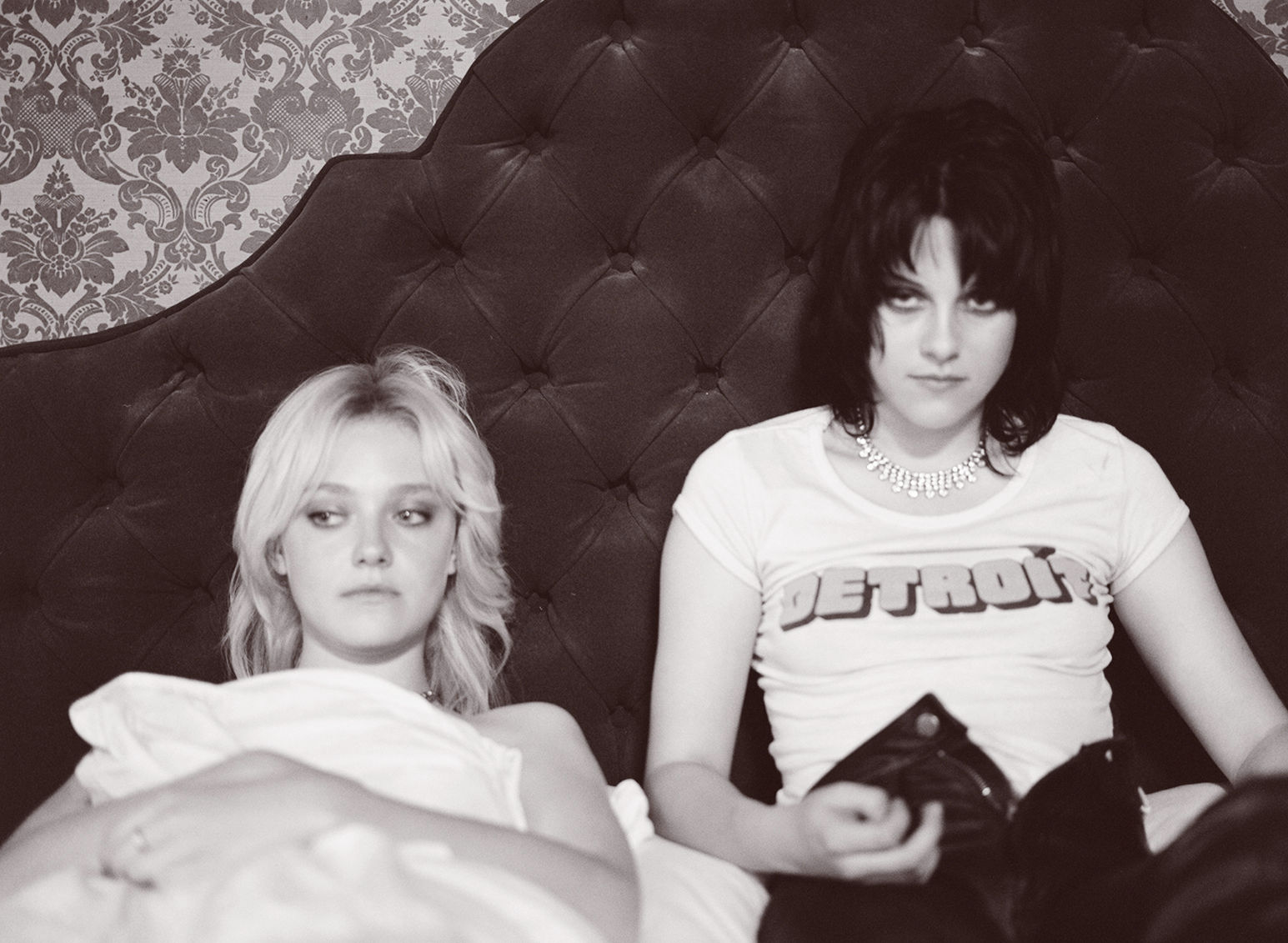 Dakota Fanning stars as Cherie Currie and Kristen Stewart stars as Joan Jett in Apparition's The Runaways (2010)