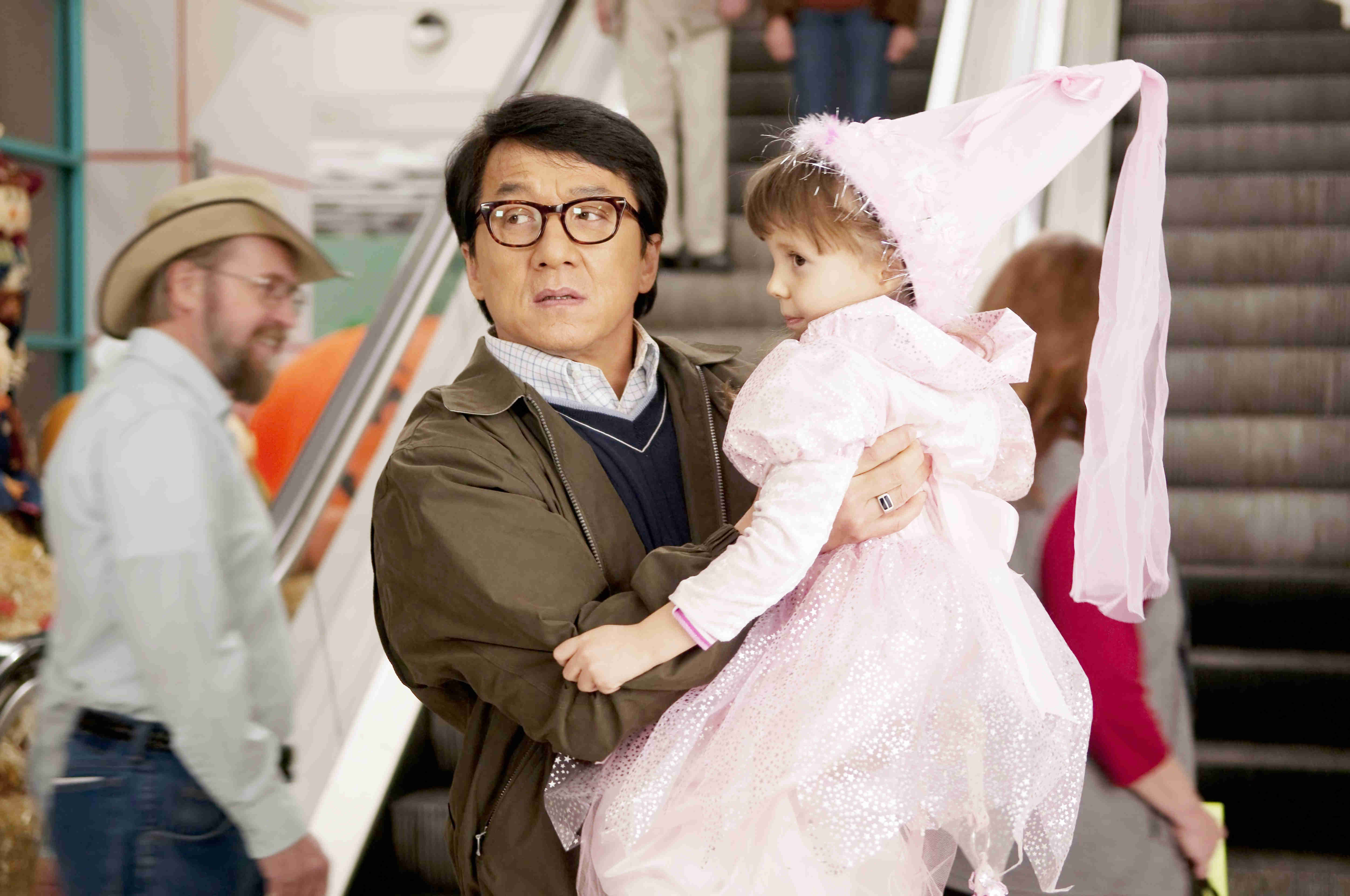 Jackie Chan stars as Bob Ho and Alina Foley stars as Nora in Lionsgate Films' The Spy Next Door (2010). Photo credit by Colleen Hayes.