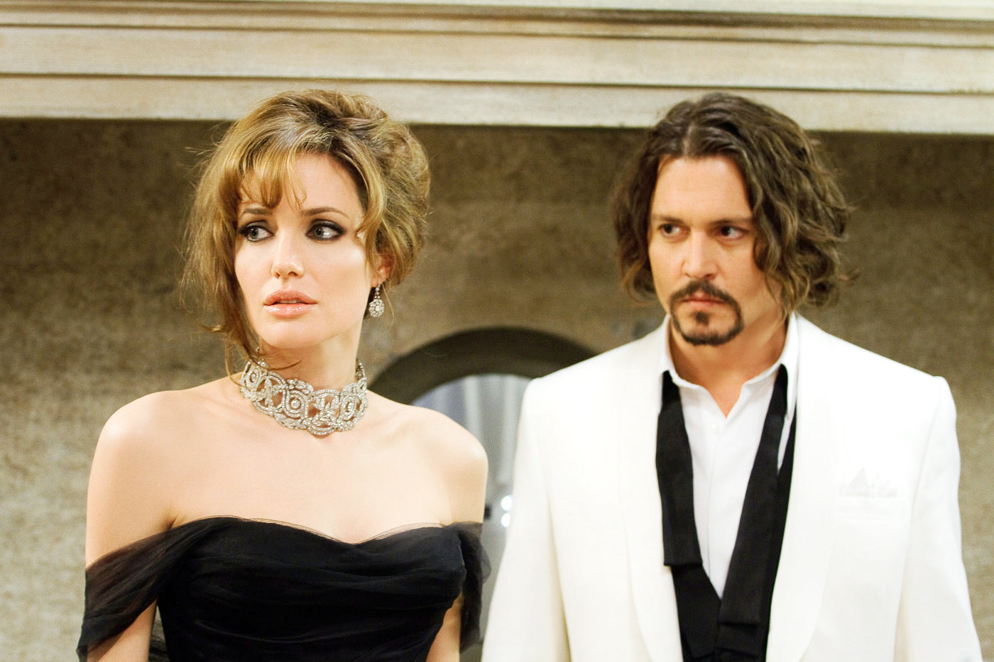 Angelina Jolie stars as Elise and Johnny Depp stars as Frank Taylor in Columbia Pictures' The Tourist (2010)