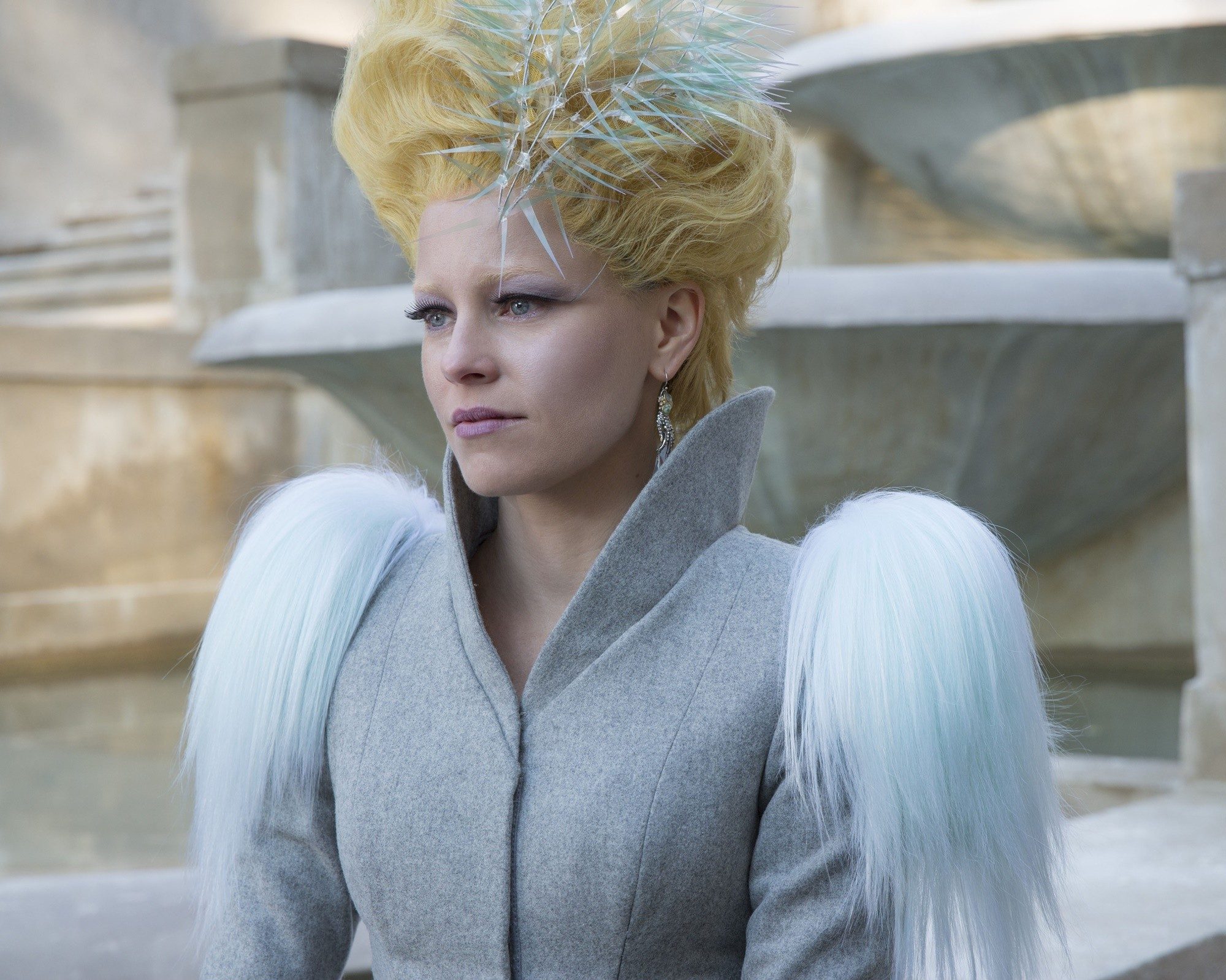 Elizabeth Banks stars as Effie Trinket in Lionsgate Films' The Hunger Games: Mockingjay, Part 2 (2015)