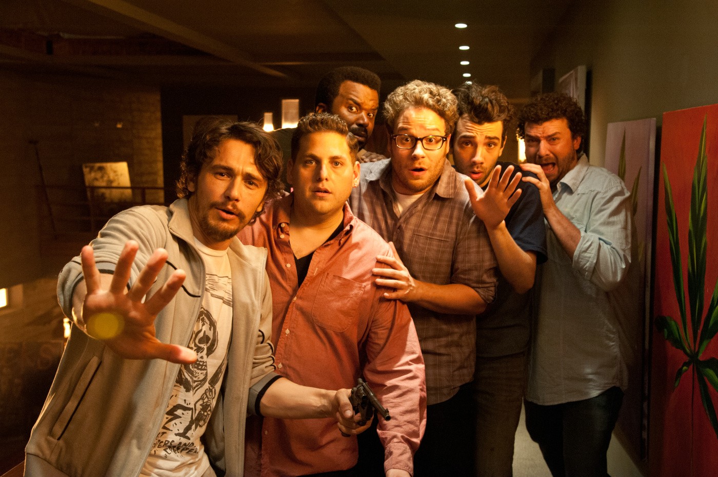 James Franco, Jonah Hill, Craig Robinson, Seth Rogen, Jay Baruchel and Danny McBride in Columbia Pictures' This Is the End (2013)