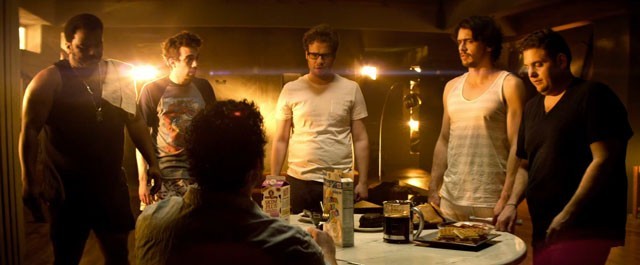 Craig Robinson, Jay Baruchel, Seth Rogen, James Franco and Jonah Hill in Columbia Pictures' This Is the End (2013)