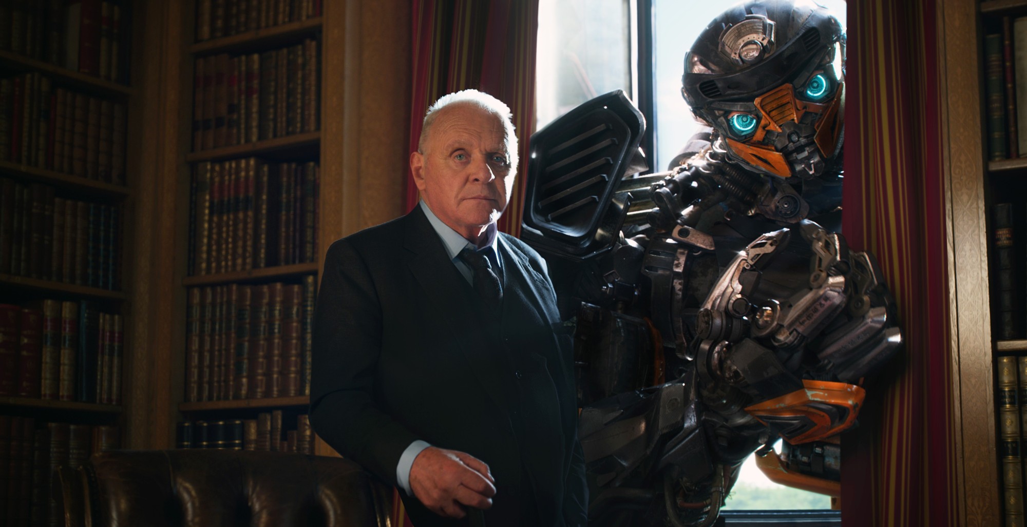 Anthony Hopkins (Sir Edmund Burton) and Hot Rod in Paramount Pictures' Transformers: The Last Knight (2017)
