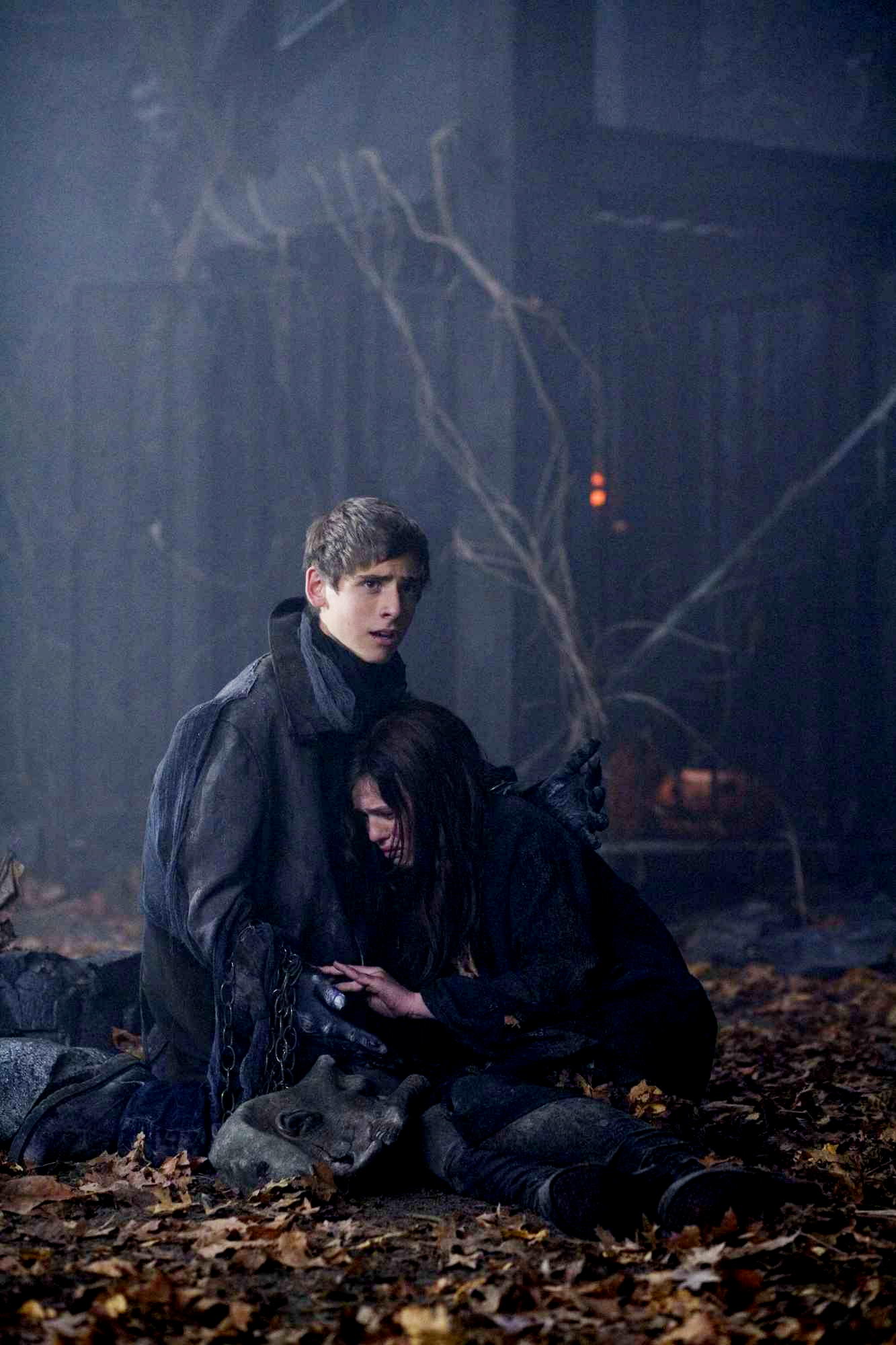 Jean-Luc Bilodeau stars as Schrader and Samm Todd stars as Rhonda in Warner Bros. Pictures' Trick 'r Treat (2009). Photo credit by Joseph Lederer.