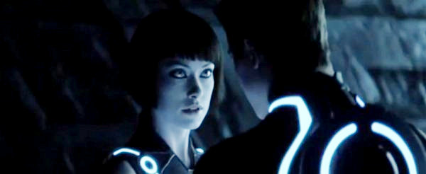 Olivia Wilde stars as Quorra and Garrett Hedlund stars as Sam Flynn in Walt Disney Pictures' Tron Legacy (2010)