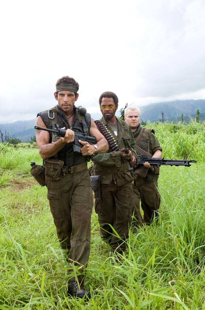 Ben Stiller, Robert Downey Jr. and Jack Black in DreamWorks Pictures' Tropic Thunder (2008)