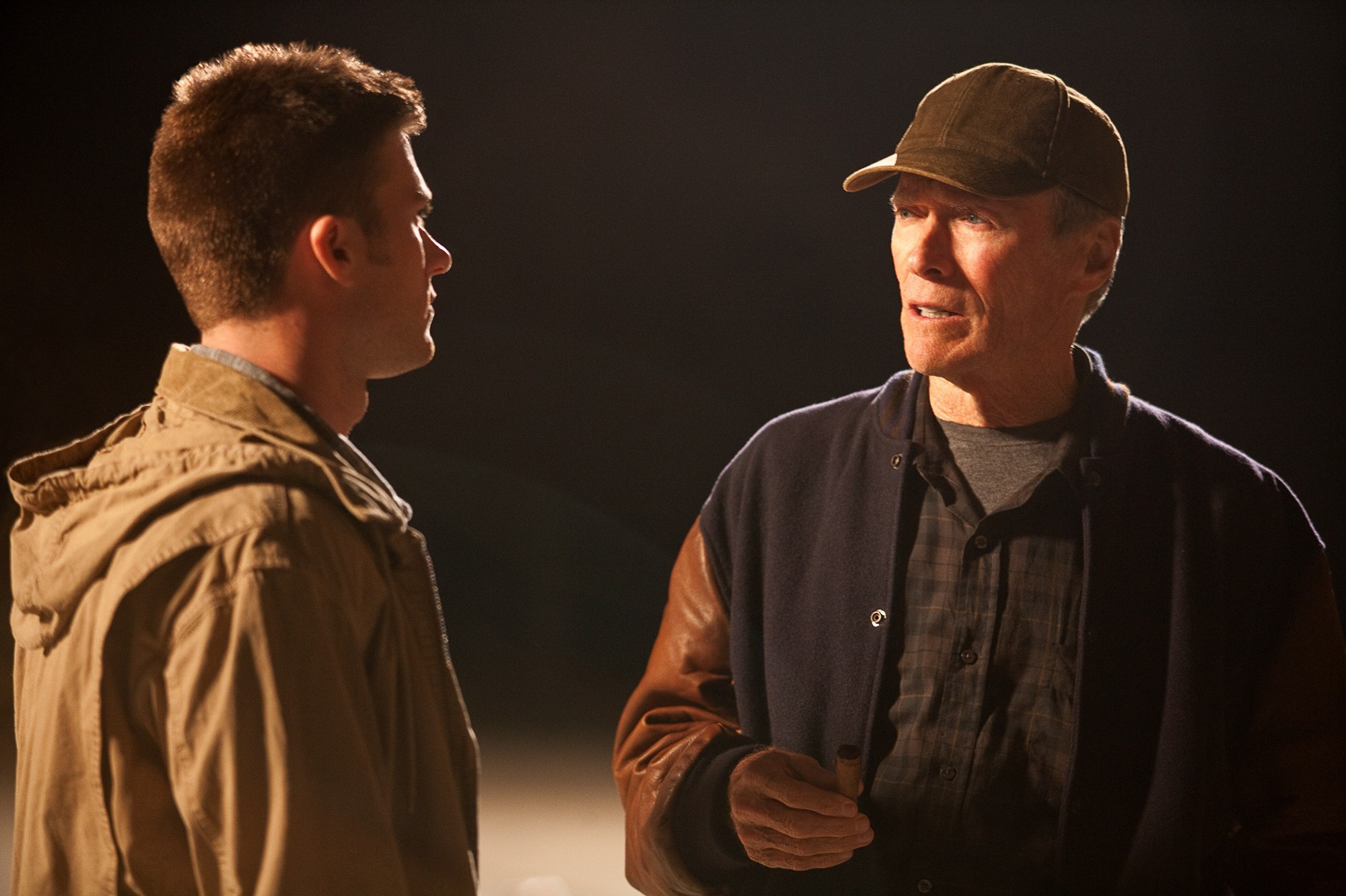 Scott Eastwood	stars as Billy Clark and Clint Eastwood stars as Gus in Warner Bros. Pictures' Trouble with the Curve (2012)