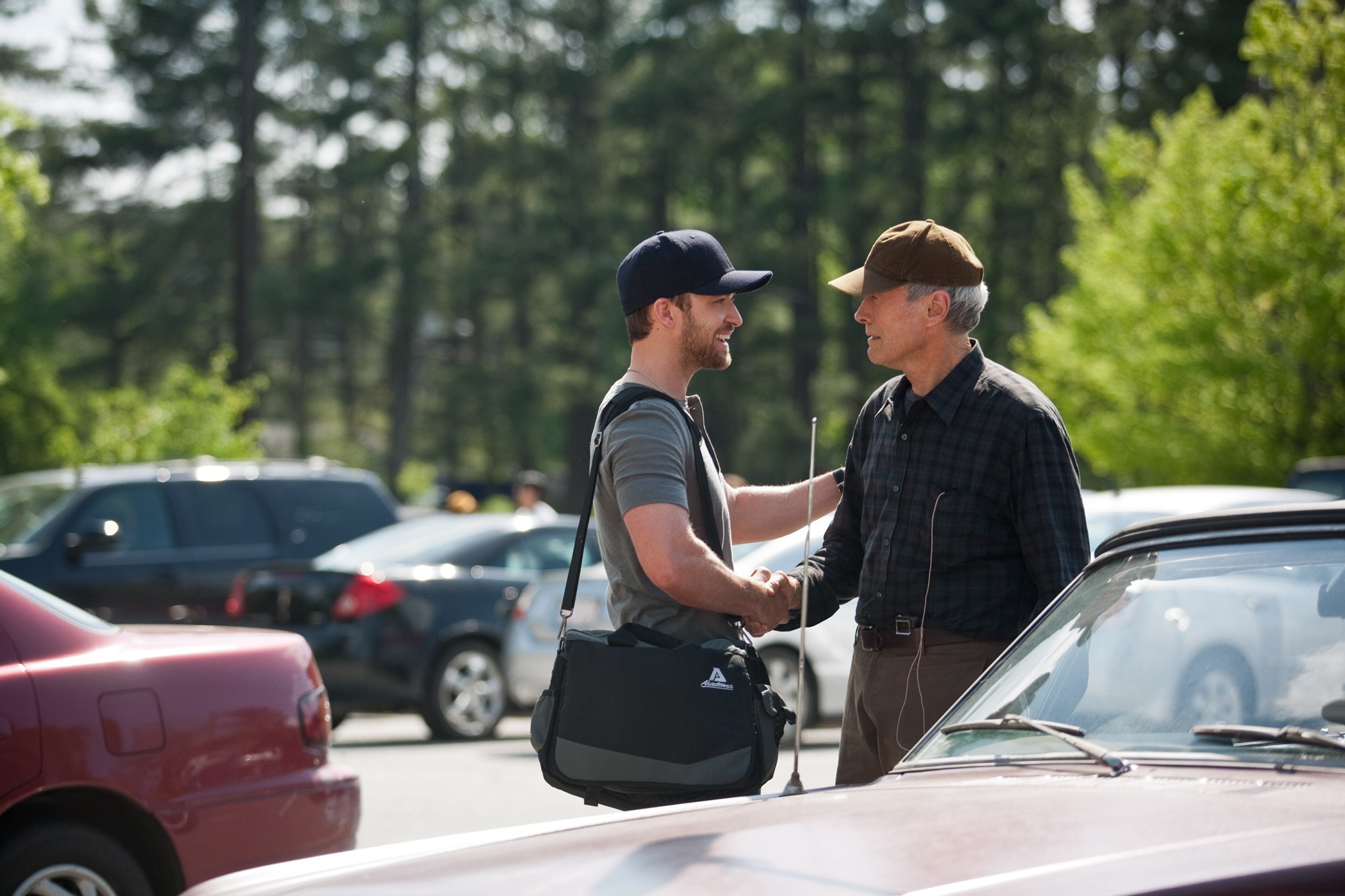 Justin Timberlake stars as Johnny Flanagan and Clint Eastwood stars as Gus in Warner Bros. Pictures' Trouble with the Curve (2012)