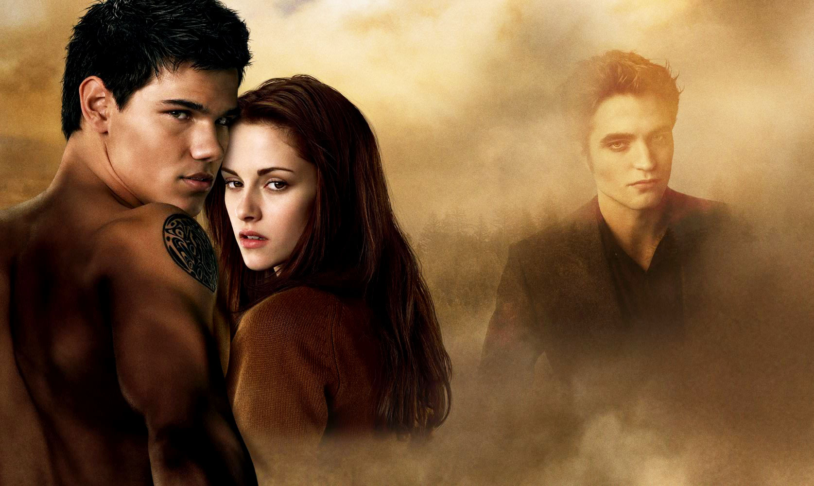 Taylor Lautner, Kristen Stewart and Robert Pattinson in Summit Entertainment's The Twilight Saga's New Moon (2009)