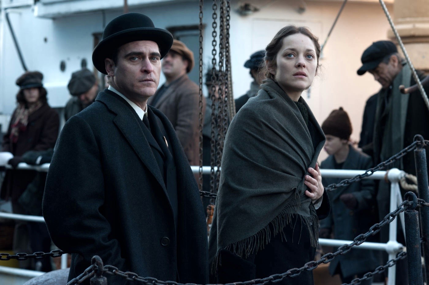 Joaquin Phoenix stars as Bruno Weiss and Marion Cotillard stars as Sonya Cybulski in The Weinstein Company's The Immigrant (2014)