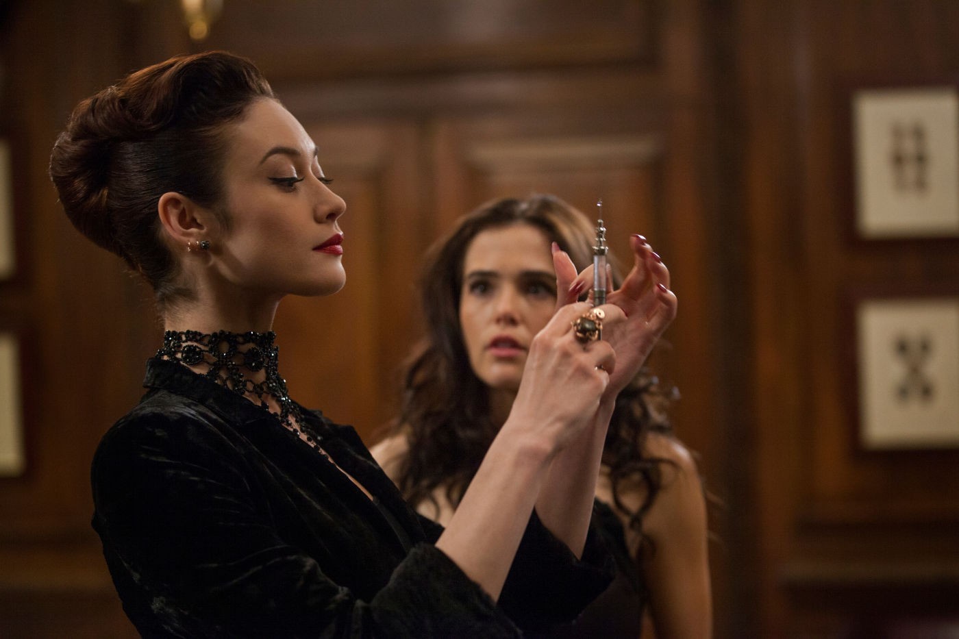 Olga Kurylenko stars as Kirova and Zoey Deutch stars as Rose Hathaway in The Weinstein Company's Vampire Academy (2014)