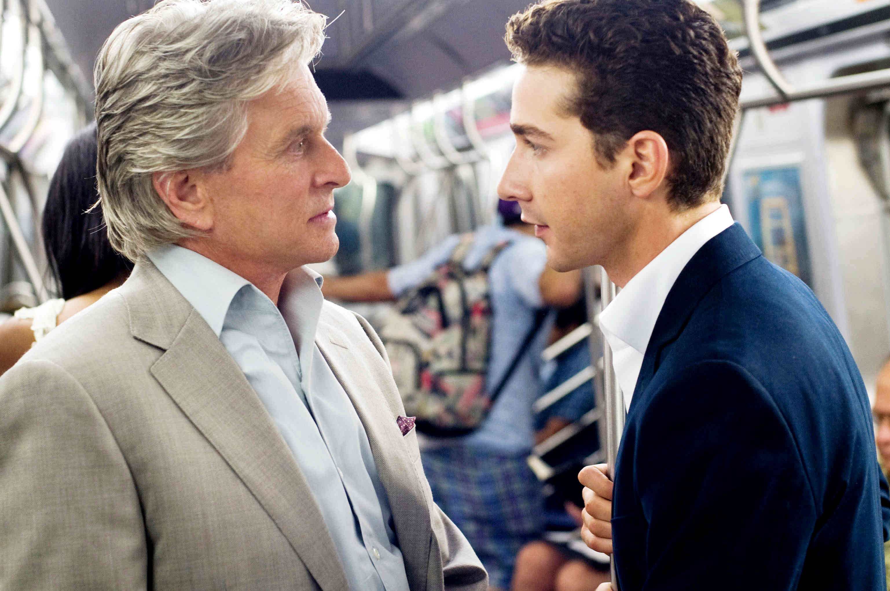 Michael Douglas stars as Gordon Gekko and Shia LaBeouf stars as Jacob Moore in 20th Century Fox's Wall Street 2: Money Never Sleeps (2010)