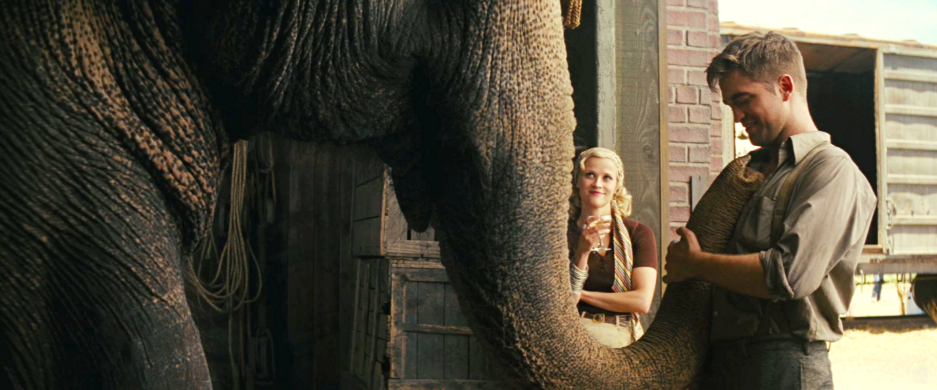 Robert Pattinson stars as Jacob Jankowski and Reese Witherspoon stars as Marlena Rosenbluth in 20th Century Fox's Water for Elephants (2011)