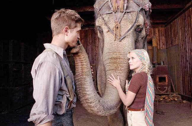 Robert Pattinson stars as Jacob Jankowski and Reese Witherspoon stars as Marlena Rosenbluth in 20th Century Fox's Water for Elephants (2011)