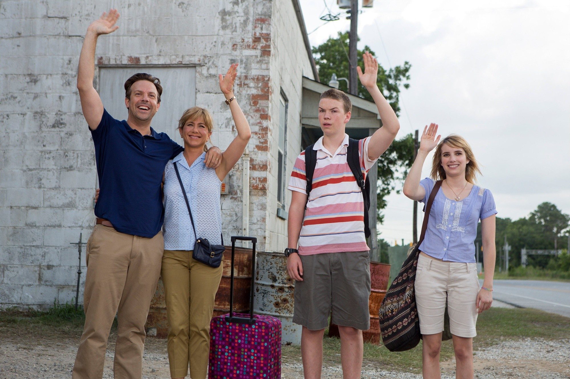 Jason Sudeikis, Jennifer Aniston, Will Poulter and Emma Roberts in Warner Bros. Pictures' We're the Millers (2013)
