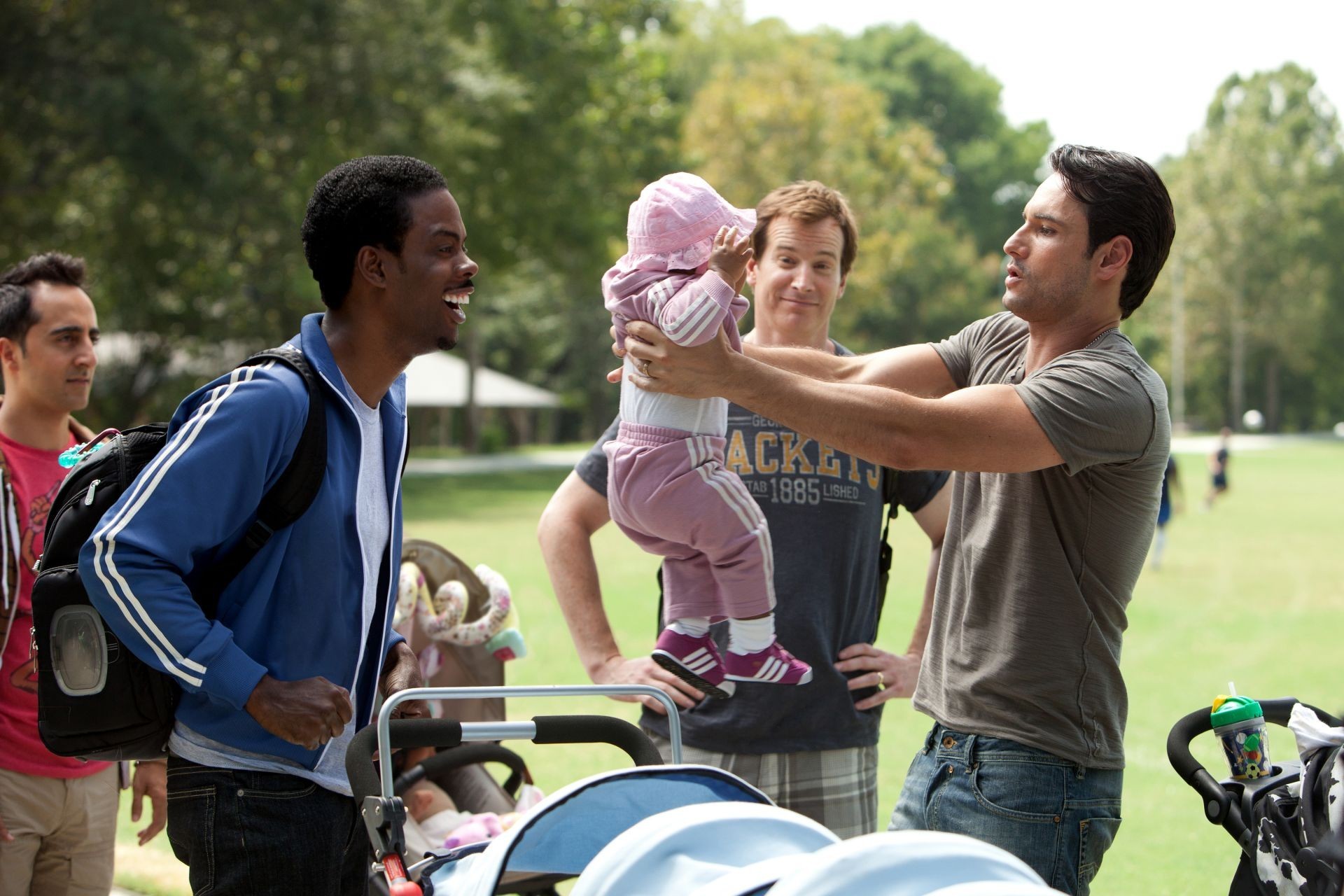 Chris Rock stars as Vic and Rodrigo Santoro stars as Nate in Lionsgate Films' What to Expect When You're Expecting (2012). Photo credit by Melissa Moseley.