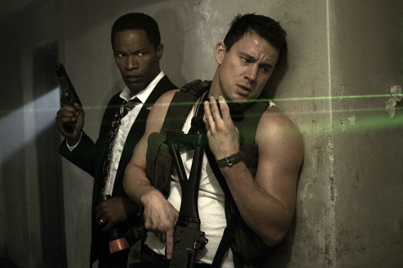 Jamie Foxx stars as President James Sawyer and Channing Tatum stars as John Cale in Columbia Pictures' White House Down (2013)